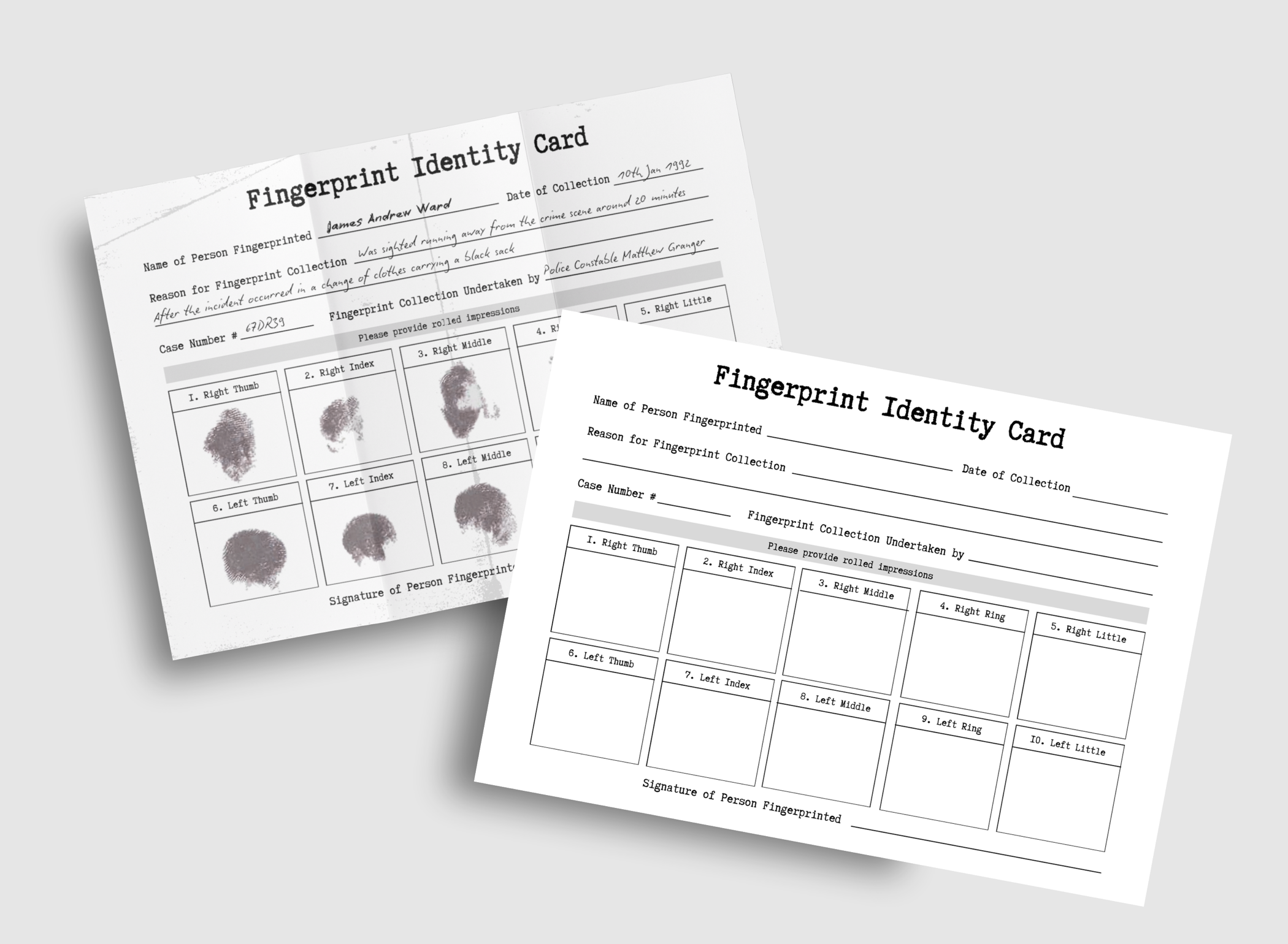 Fingerprint Identity Card printable product artwork